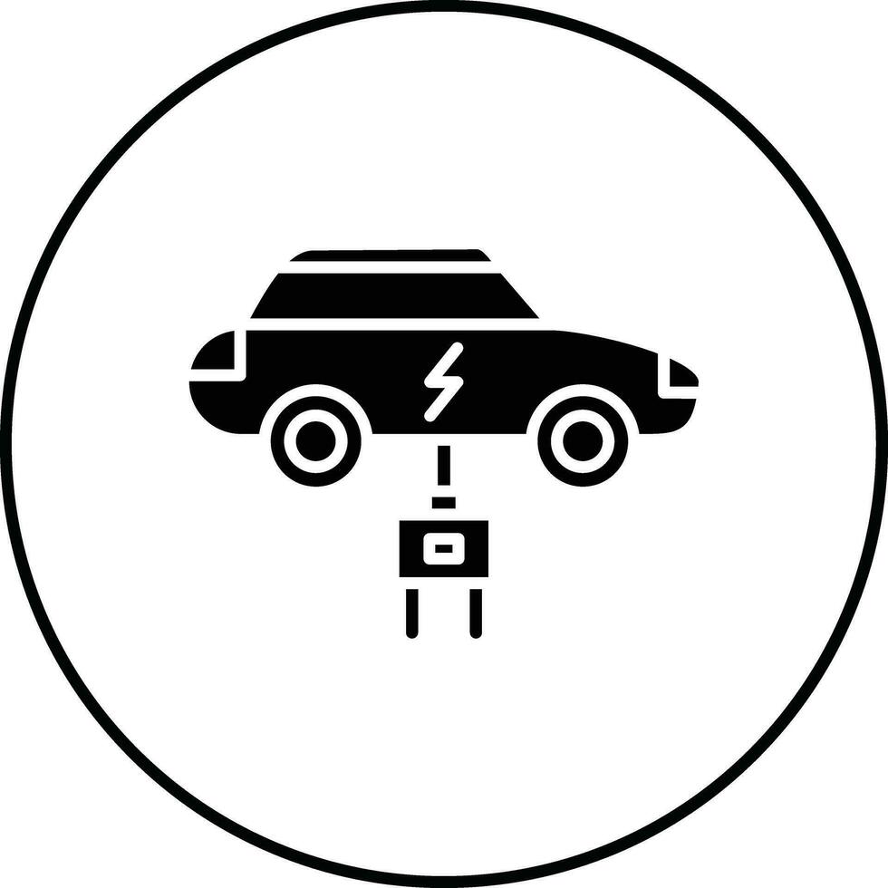 icono de vector de coche eléctrico