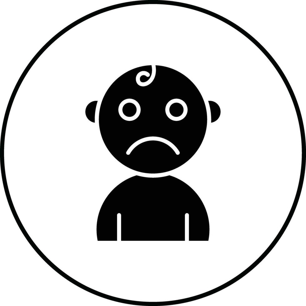 Sad Baby Vector Icon