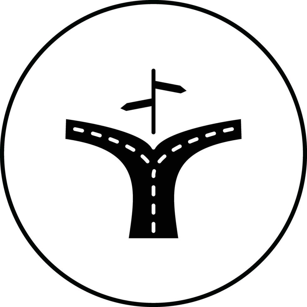 Road Split Vector Icon