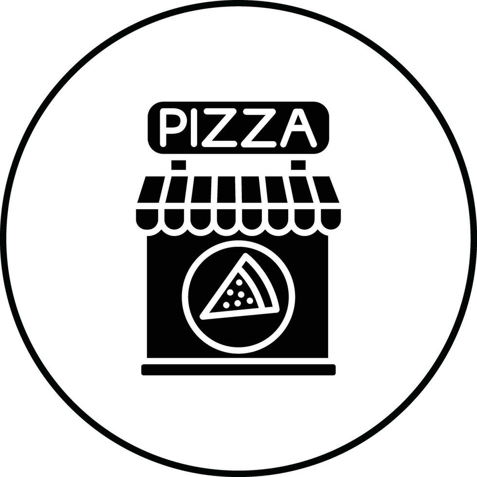 Pizza tienda vector icono