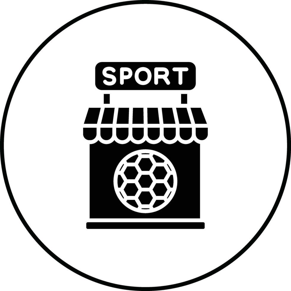 Deportes tienda vector icono