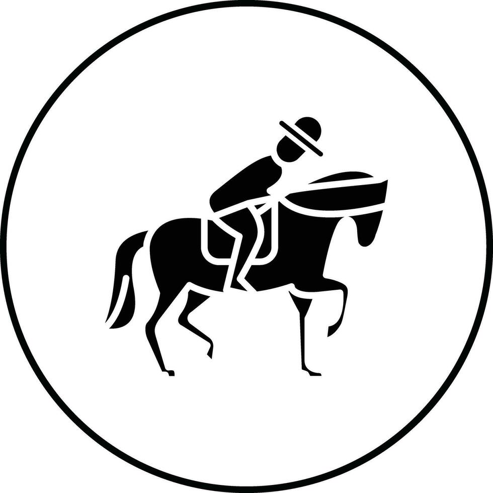 caballo jinete vector icono