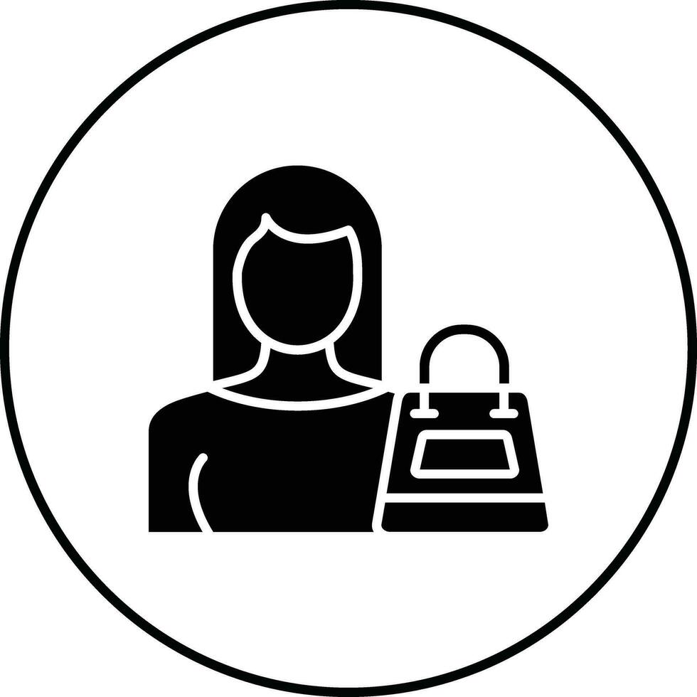 Woman Shopping Vector Icon