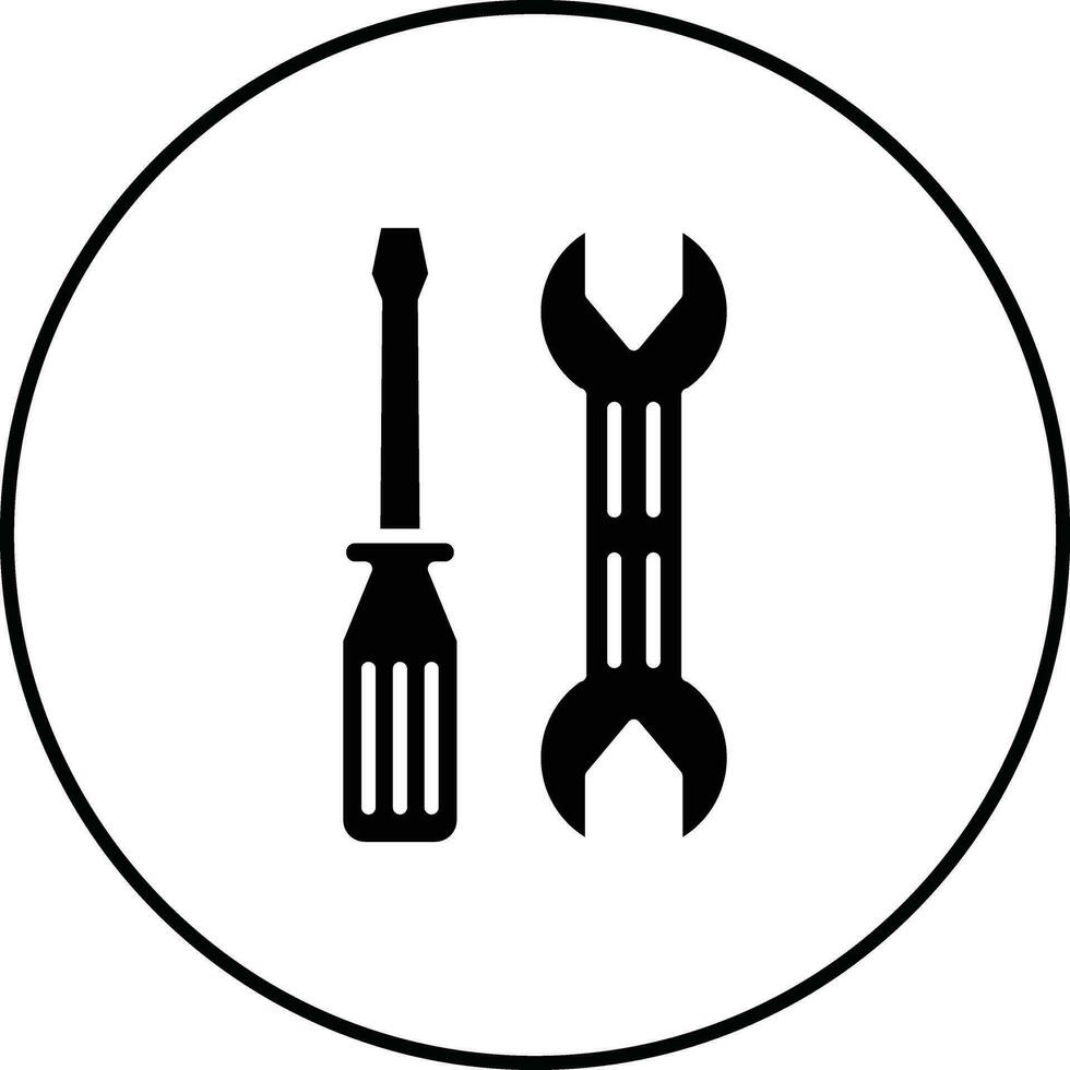 Screwdriver and Wrench Vector Icon