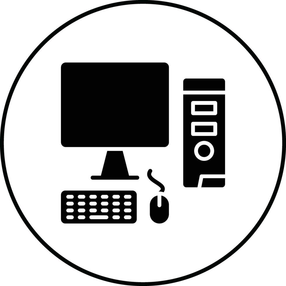 computadora puesto de trabajo vector icono