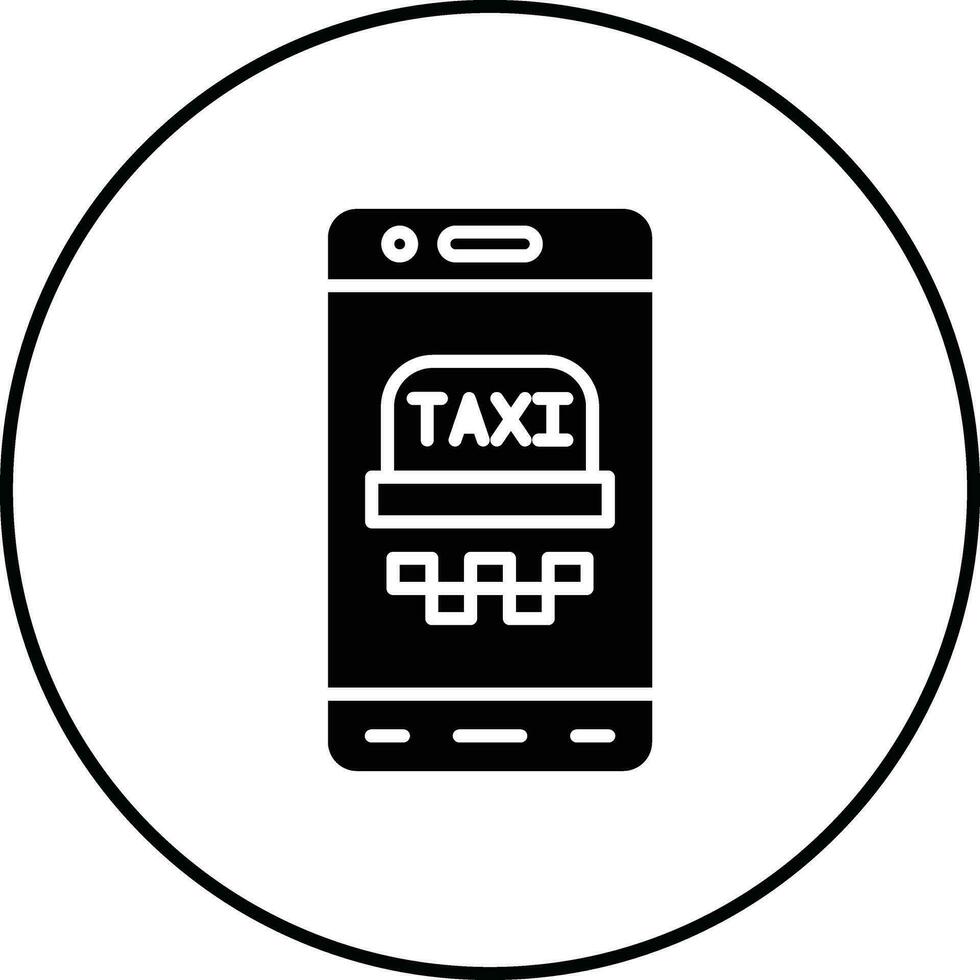 Mobile Taxi Vector Icon