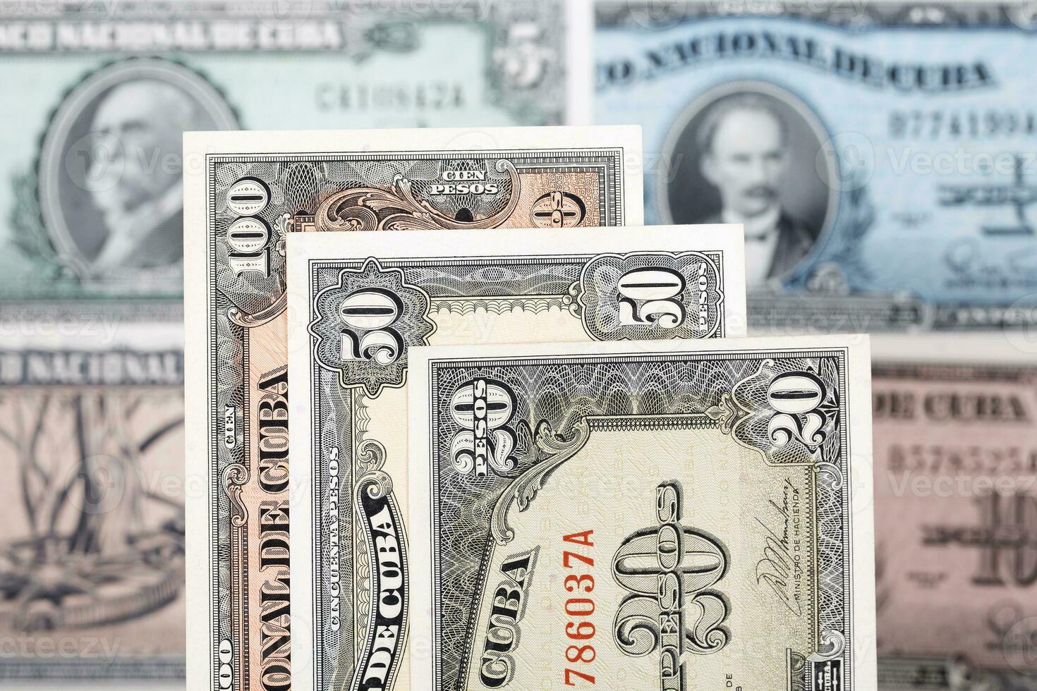 Old Cuban money a business  background photo