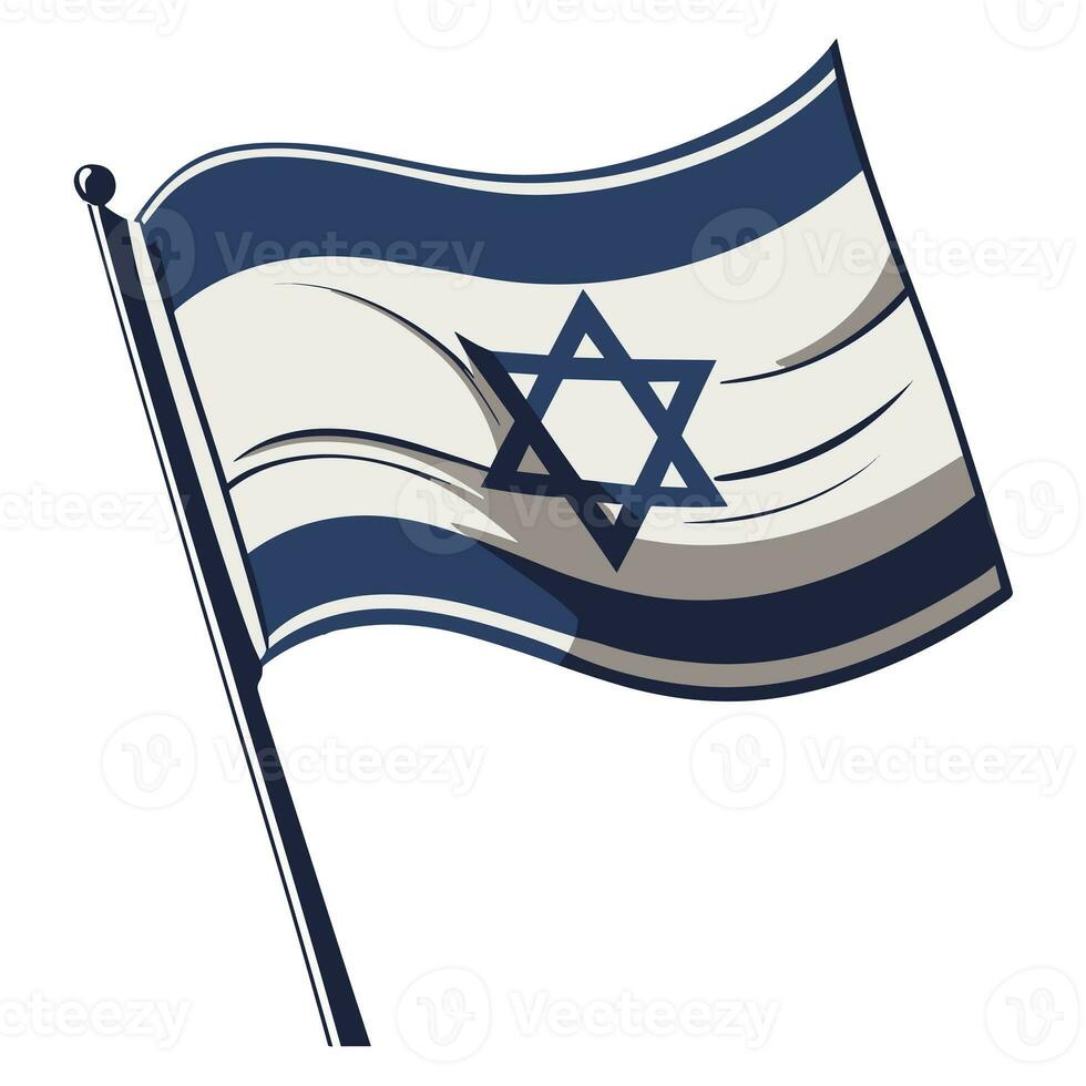 Israel bandera gráfico en blanco antecedentes foto