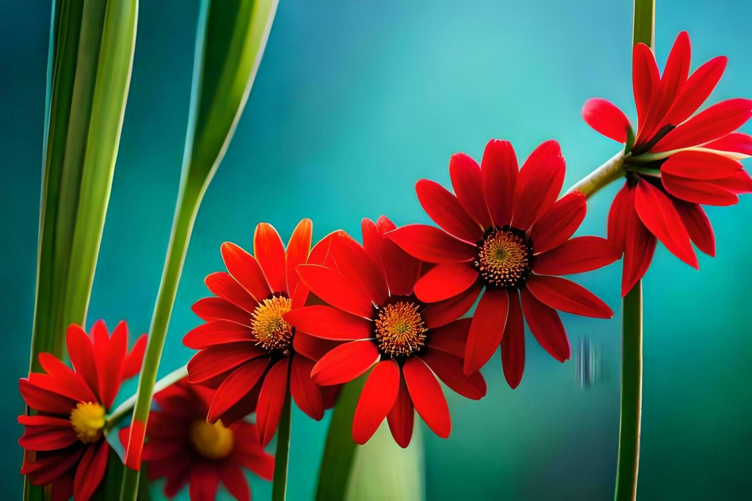 red flowers wallpaper hd. AI-Generated photo