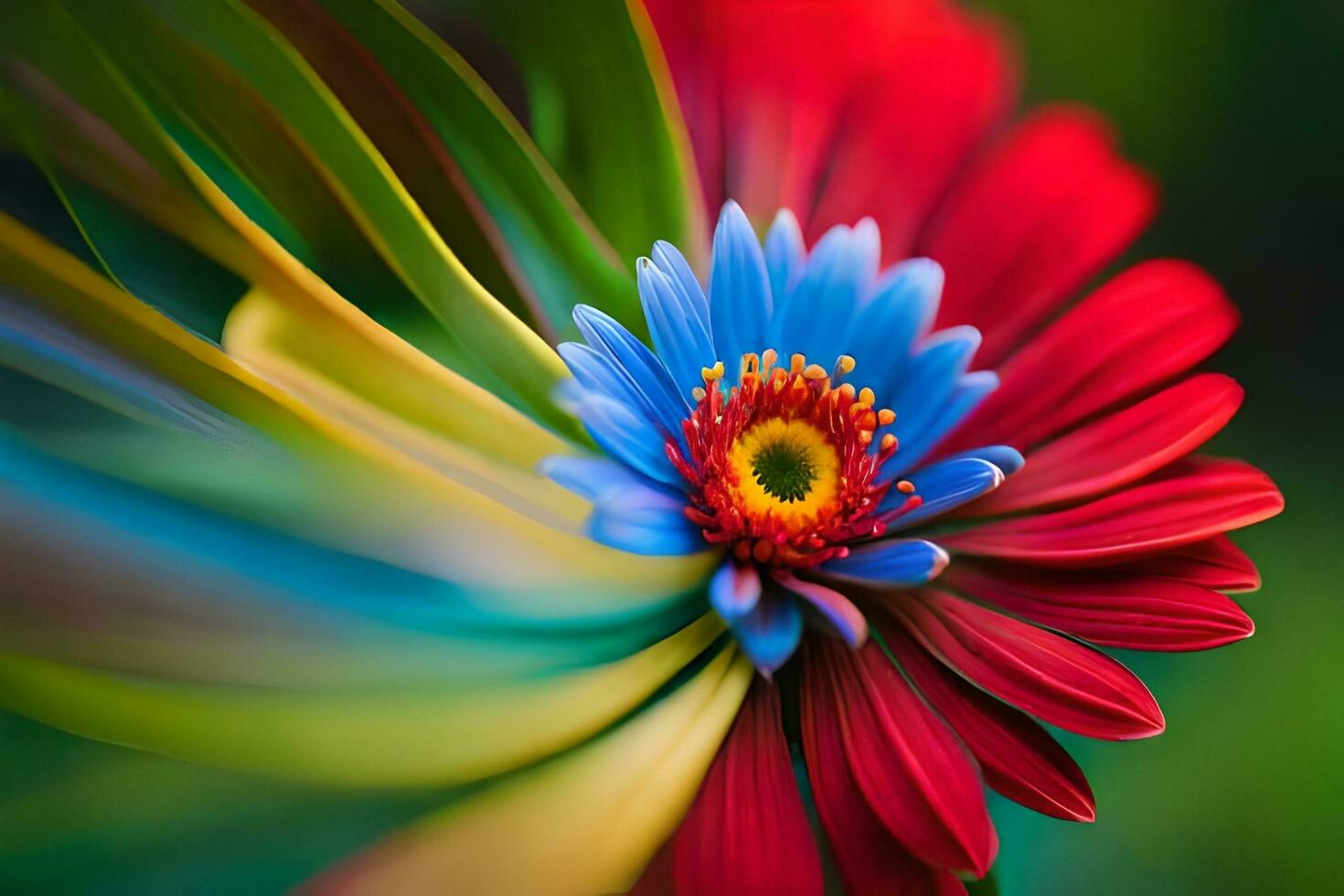 colorful flower with blurred background. AI-Generated photo