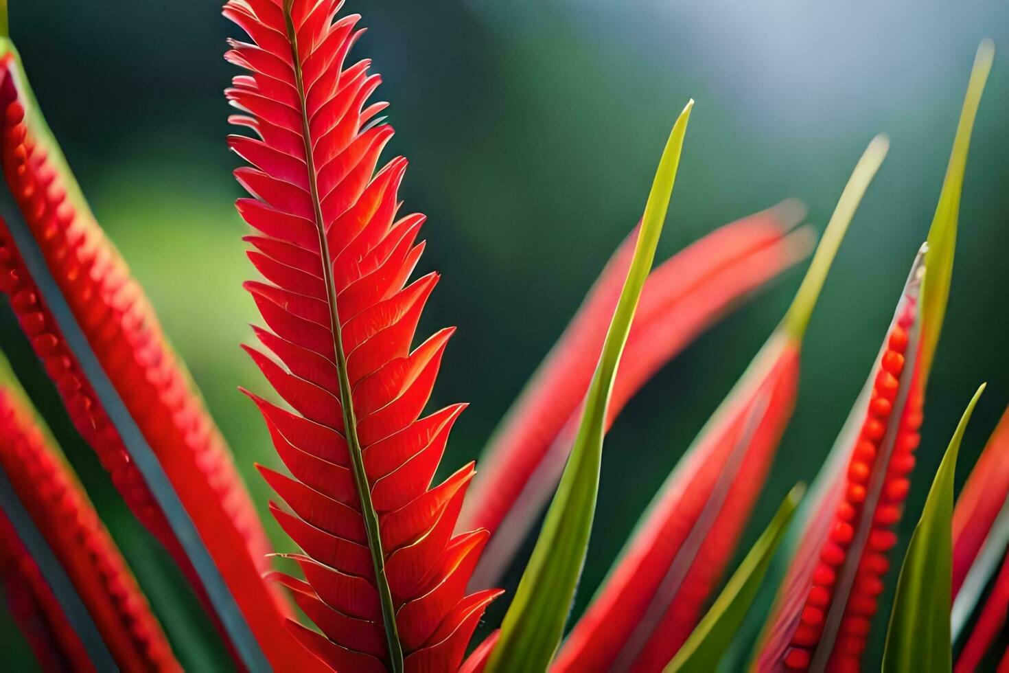 red plant with green leaves in the sun. AI-Generated photo