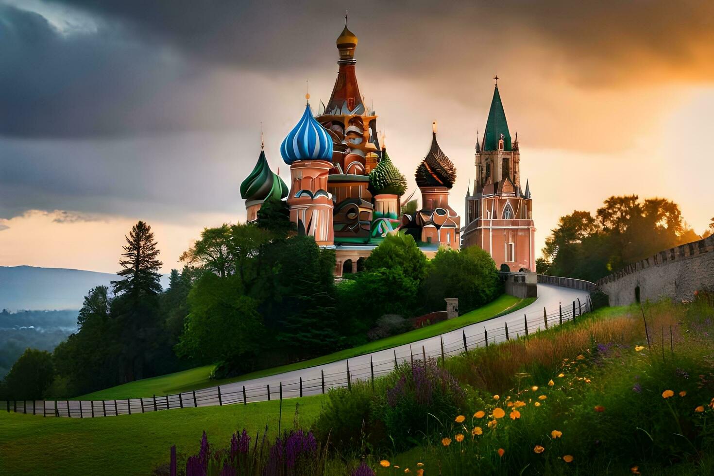 the beautiful cathedral in moscow, russia. AI-Generated photo