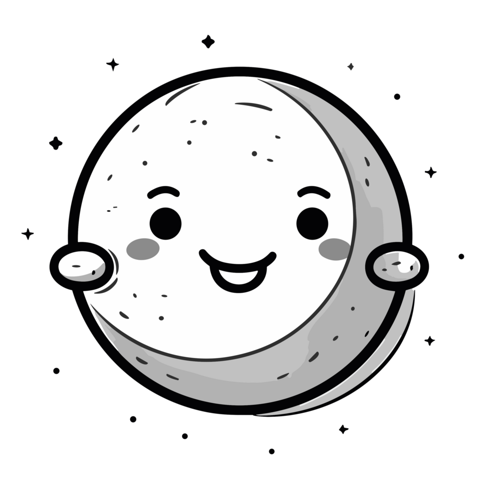 Beautiful Moon Clipart - Generative Ai png
