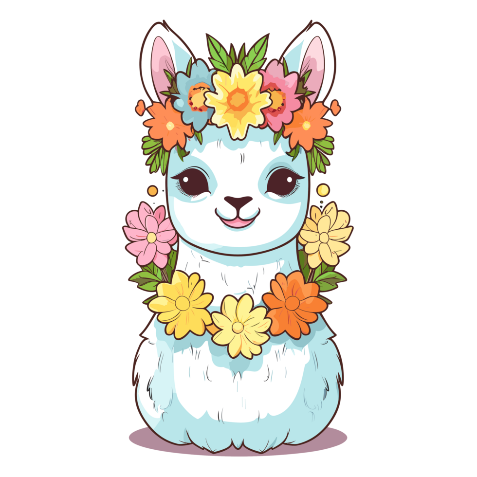 Beautiful Llama Clipart - Generative Ai png