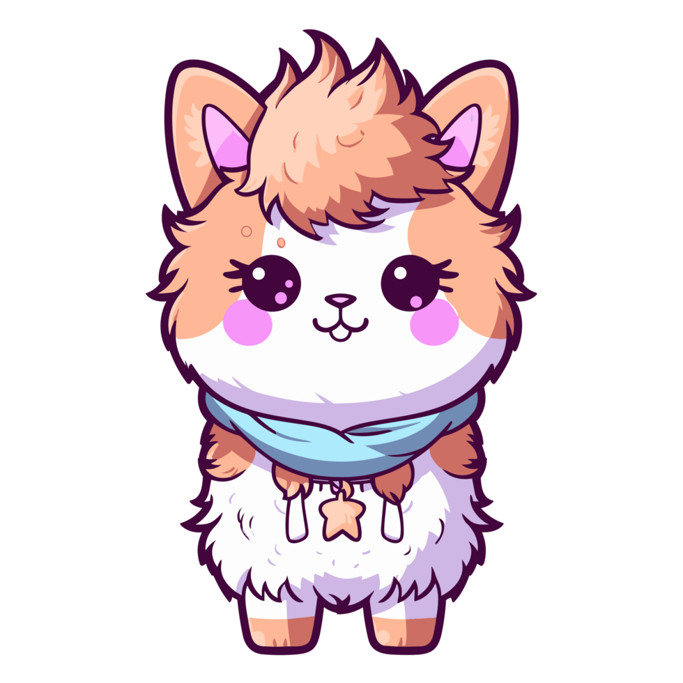 Beautiful Llama Clipart - Generative Ai png