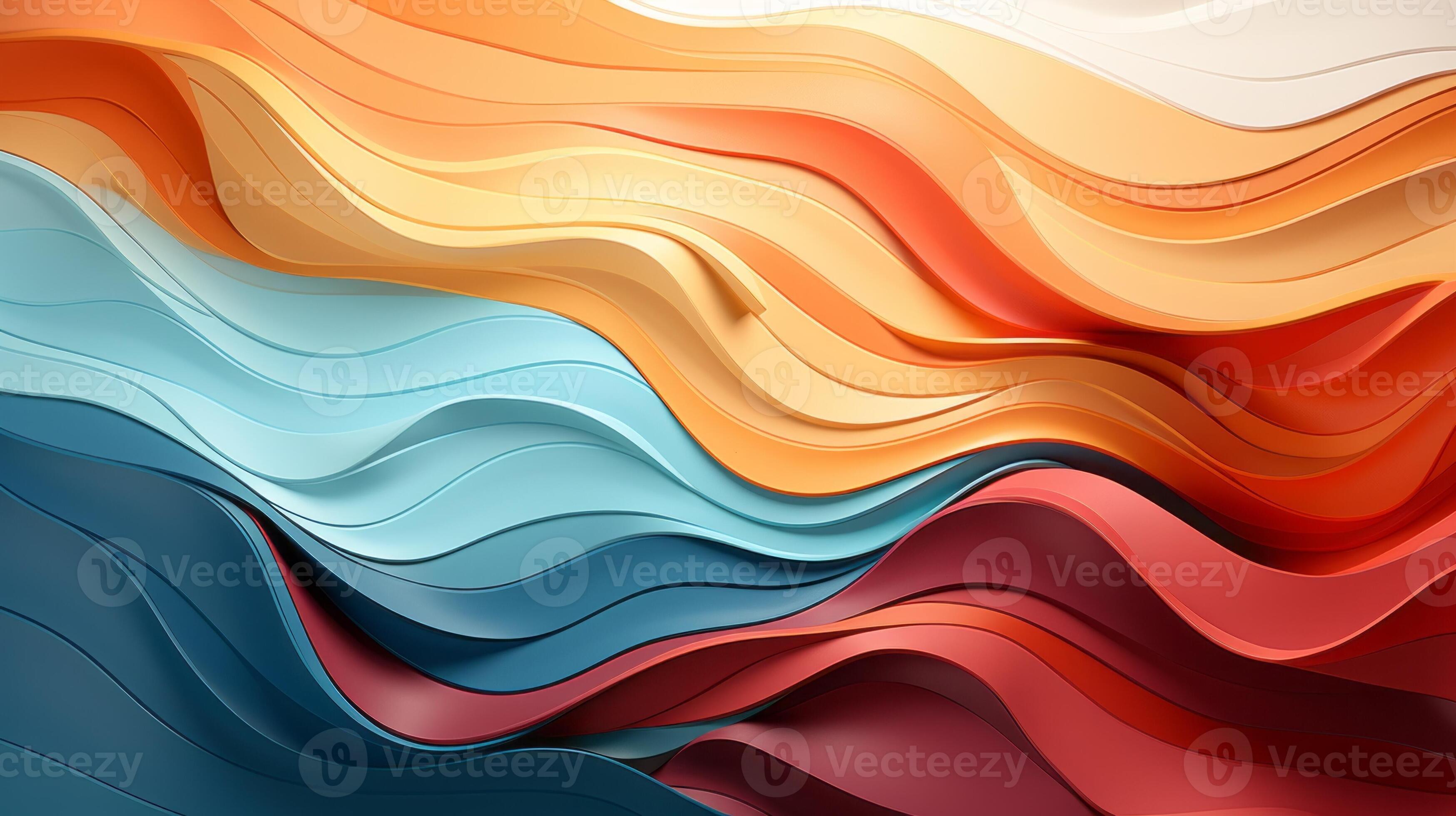 An abstract painting of vibrant and wild colors, ranging from peach to