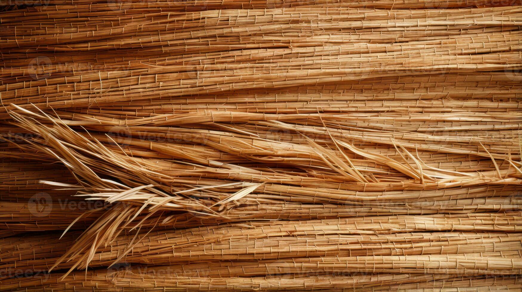 A close up of a warm, sun-kissed wooden straw beckons to be touched, invoking a feeling of summertime ease and rustic charm, AI Generative photo