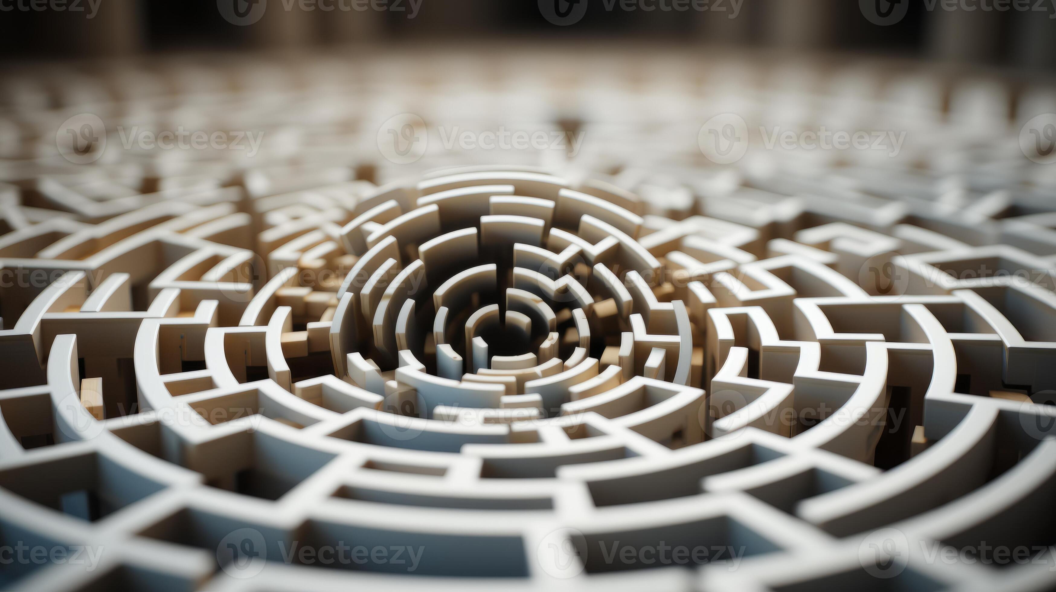 A captivating display of symmetry and pattern, this circular maze of