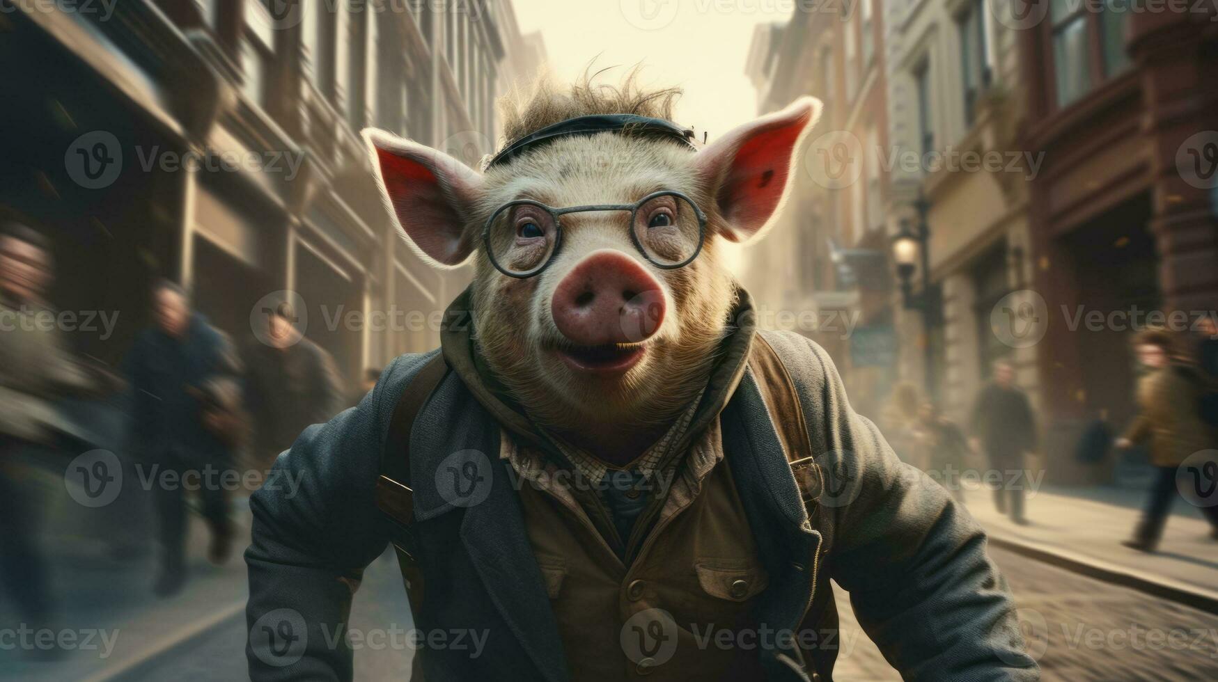 une enfant avec des lunettes et une chapeau est célébrer sa anniversaire,  dessin animé illustration avec génératif ai 22595404 Photo de stock chez  Vecteezy