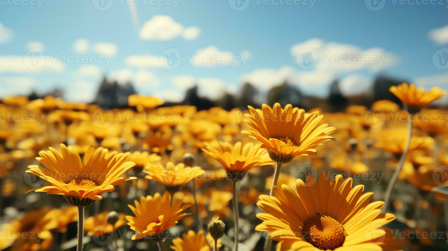 pink flowers in the desert with blue sky AI Generative 31578093 Stock