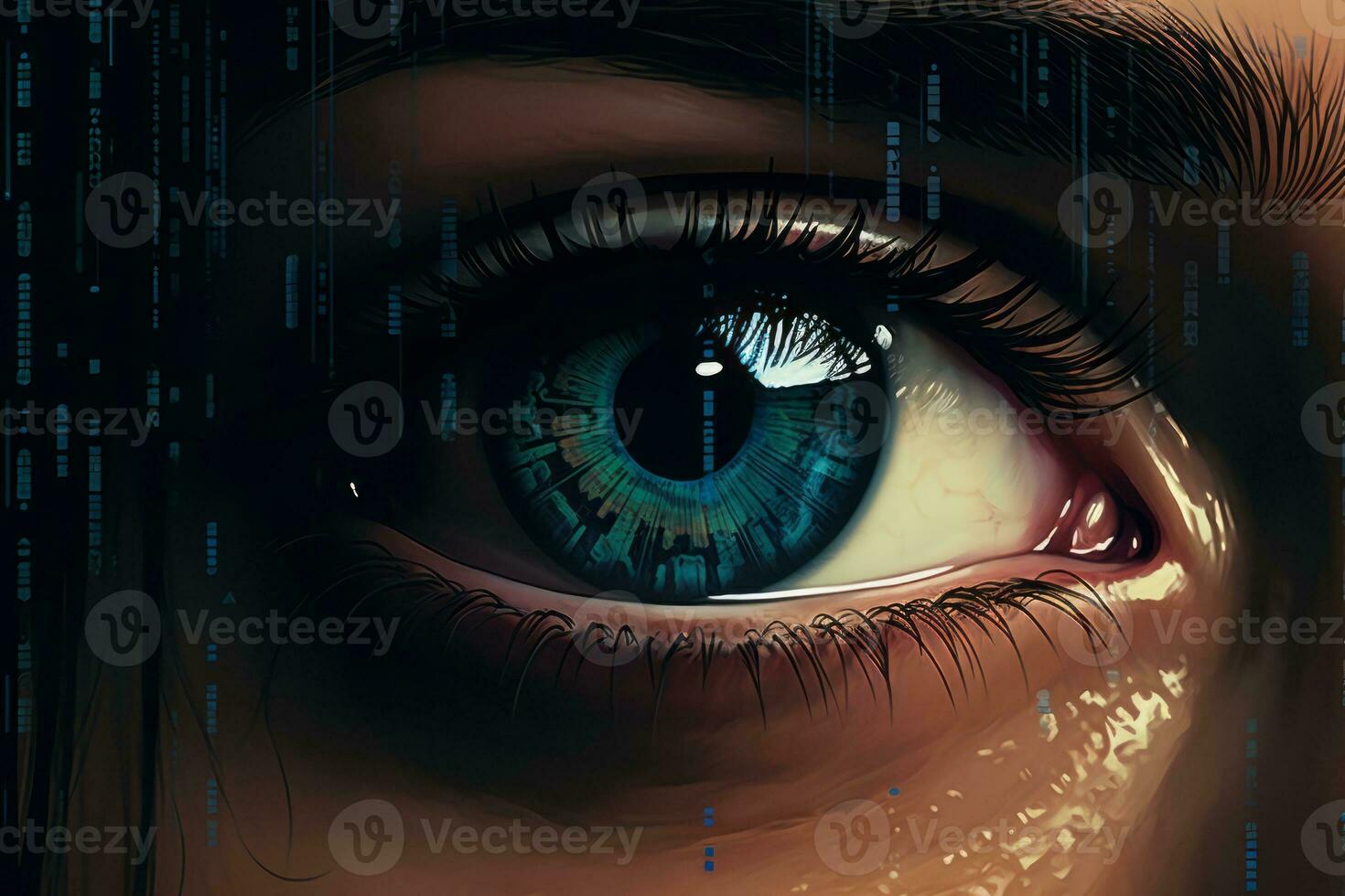Focused Computer User. Generative AI photo