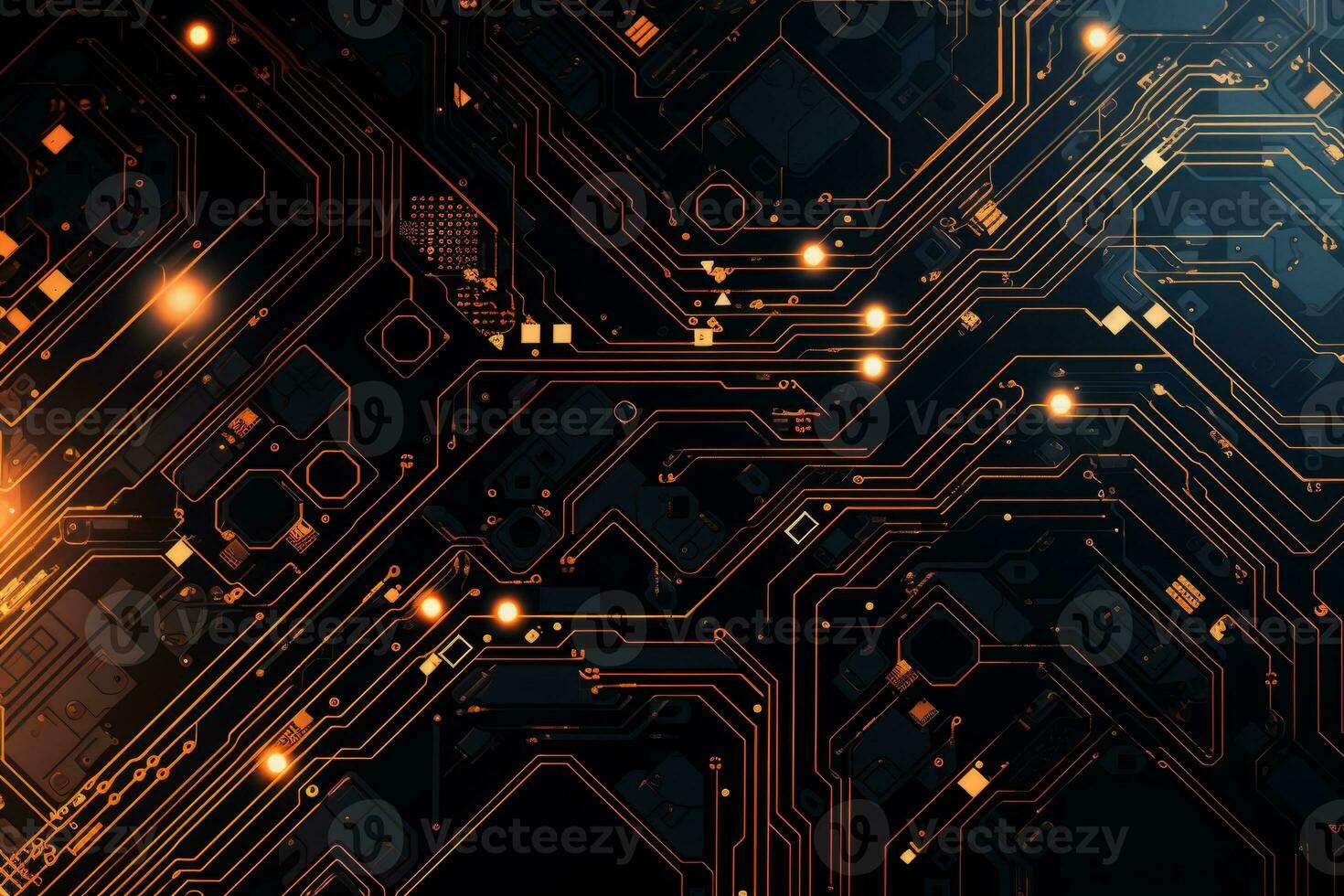 Abstract circuit board backdrop for tech projects. Generative AI photo