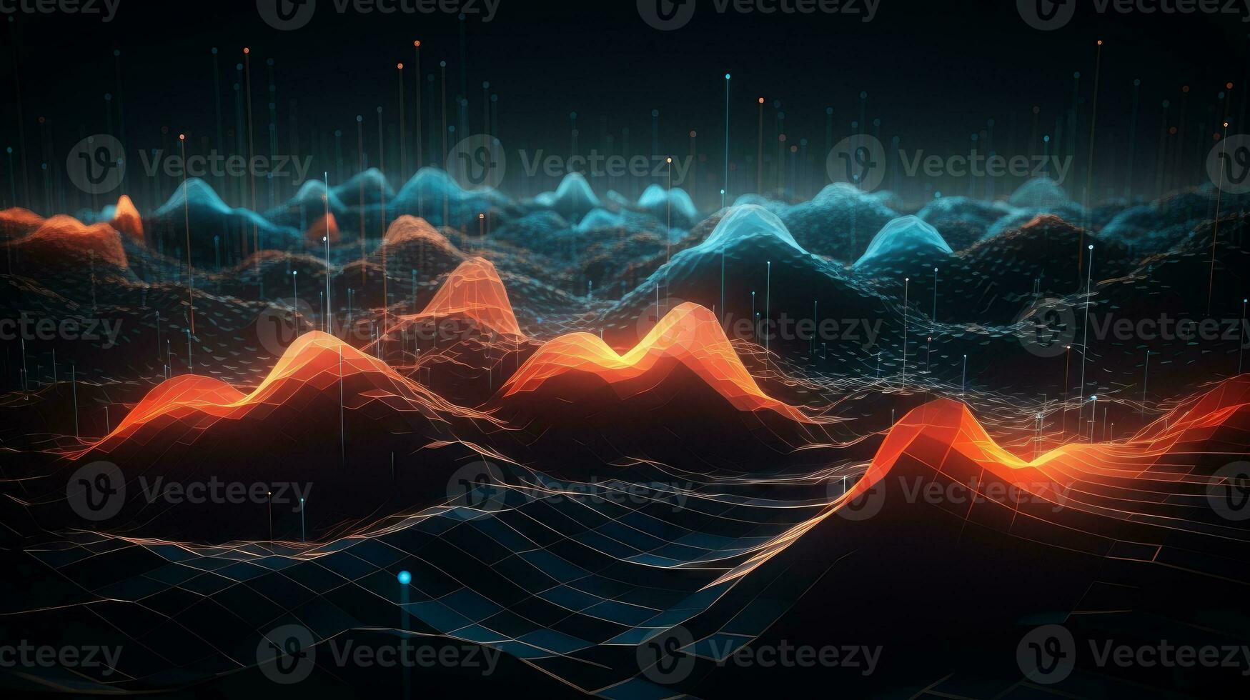 Abstract sound waves. Generative AI photo