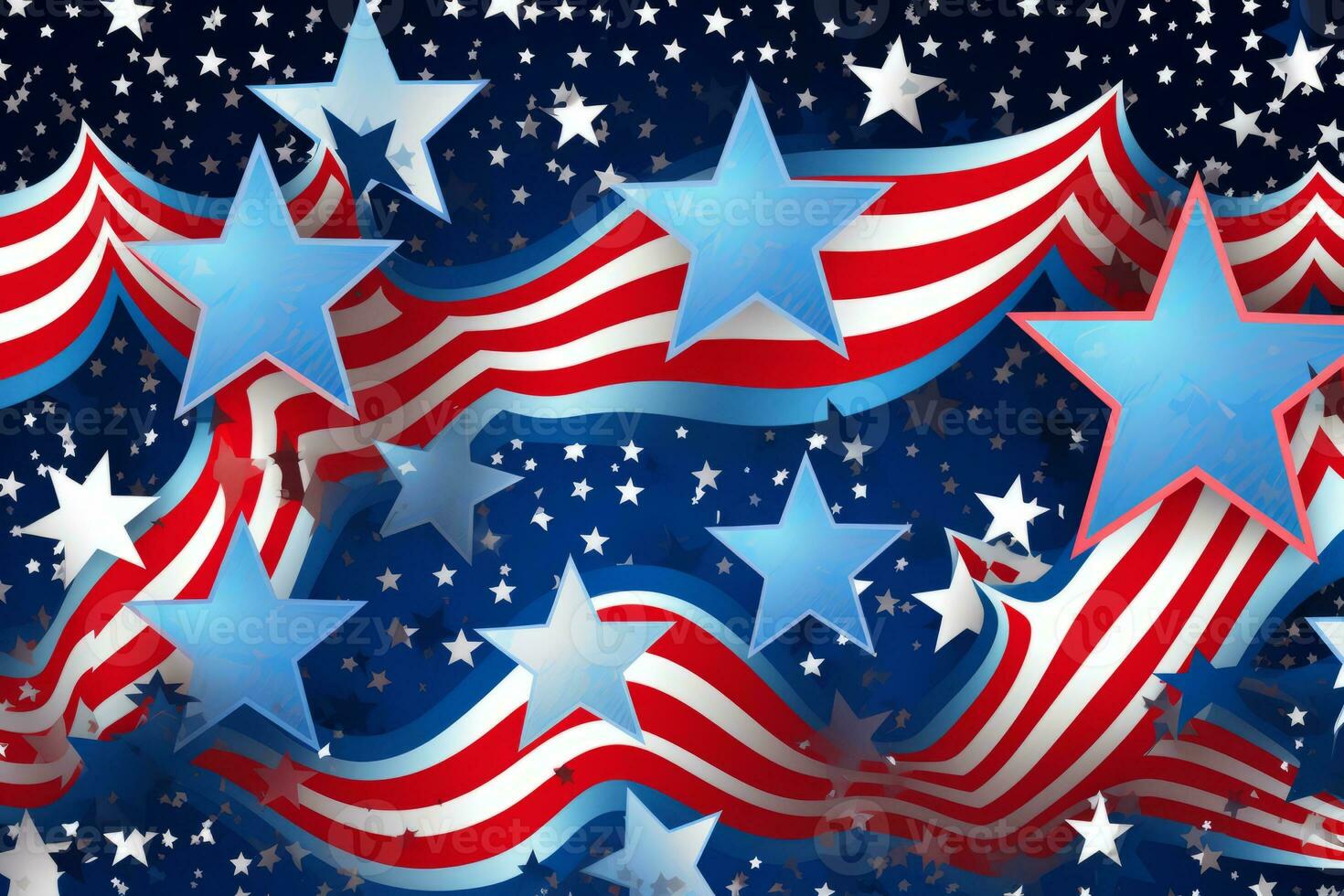 Patriotic background with stars and stripes. Generative AI photo