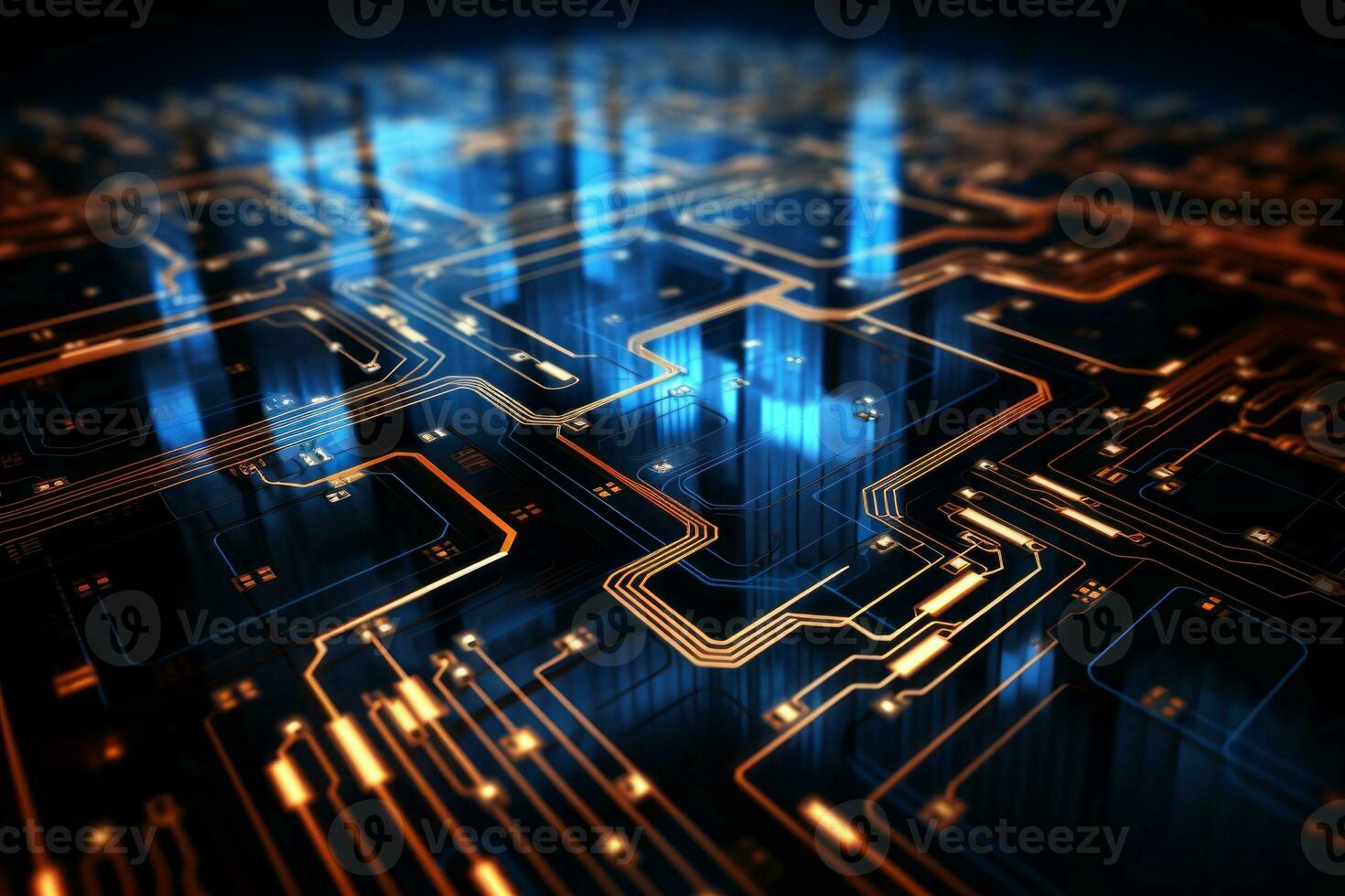 Futuristic and high-tech digital lines and patterns. Generative AI photo