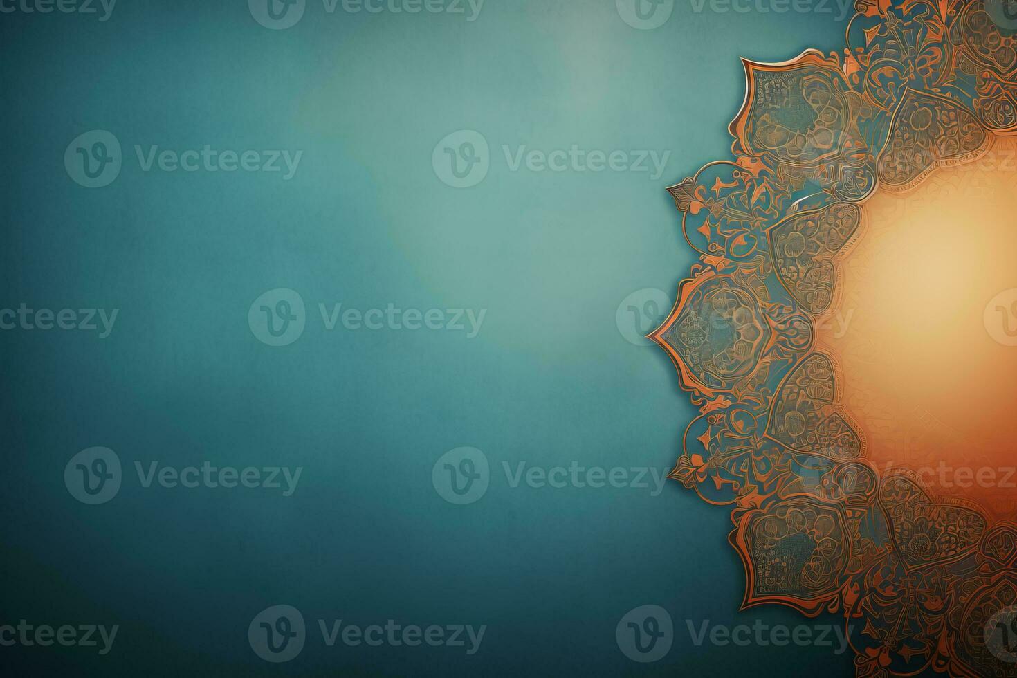 Islamic art background with copy space. Generative AI photo