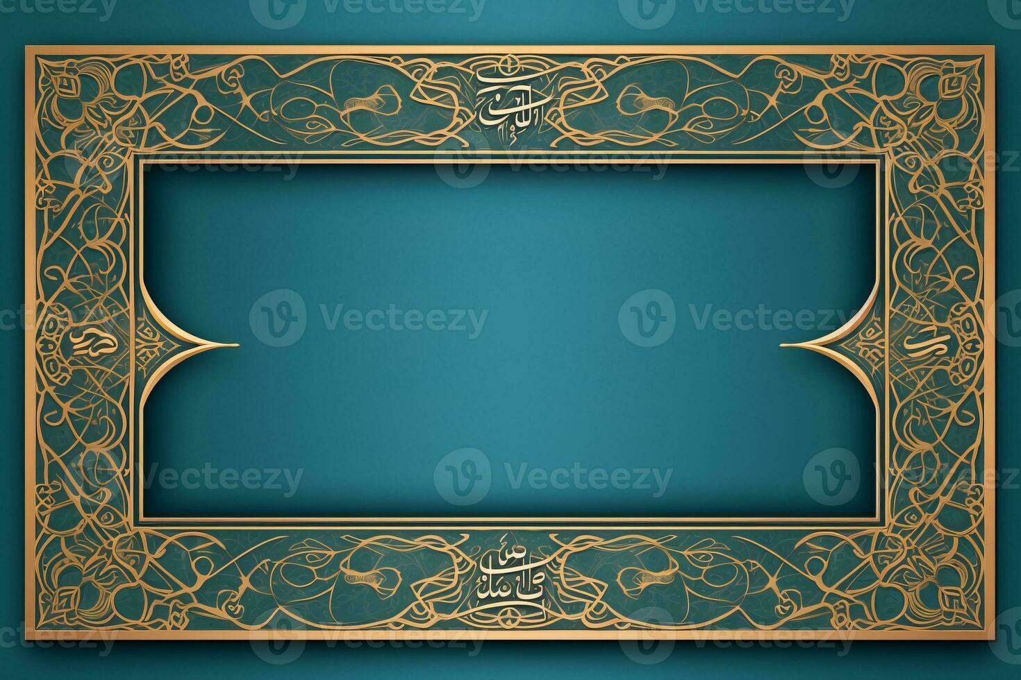 Islamic calligraphy frame for text. Generative AI photo