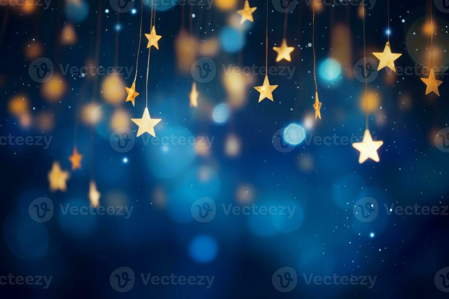 Soft focus bokeh with glowing stars. Generative AI photo