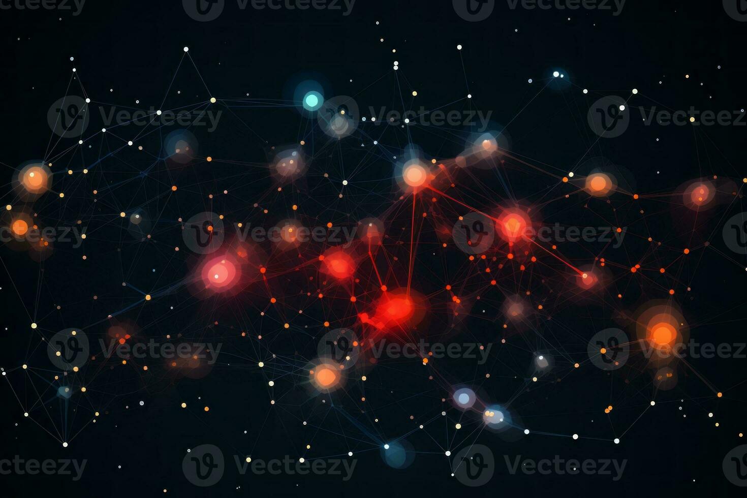 A data visualization of interconnected nodes. Generative AI photo