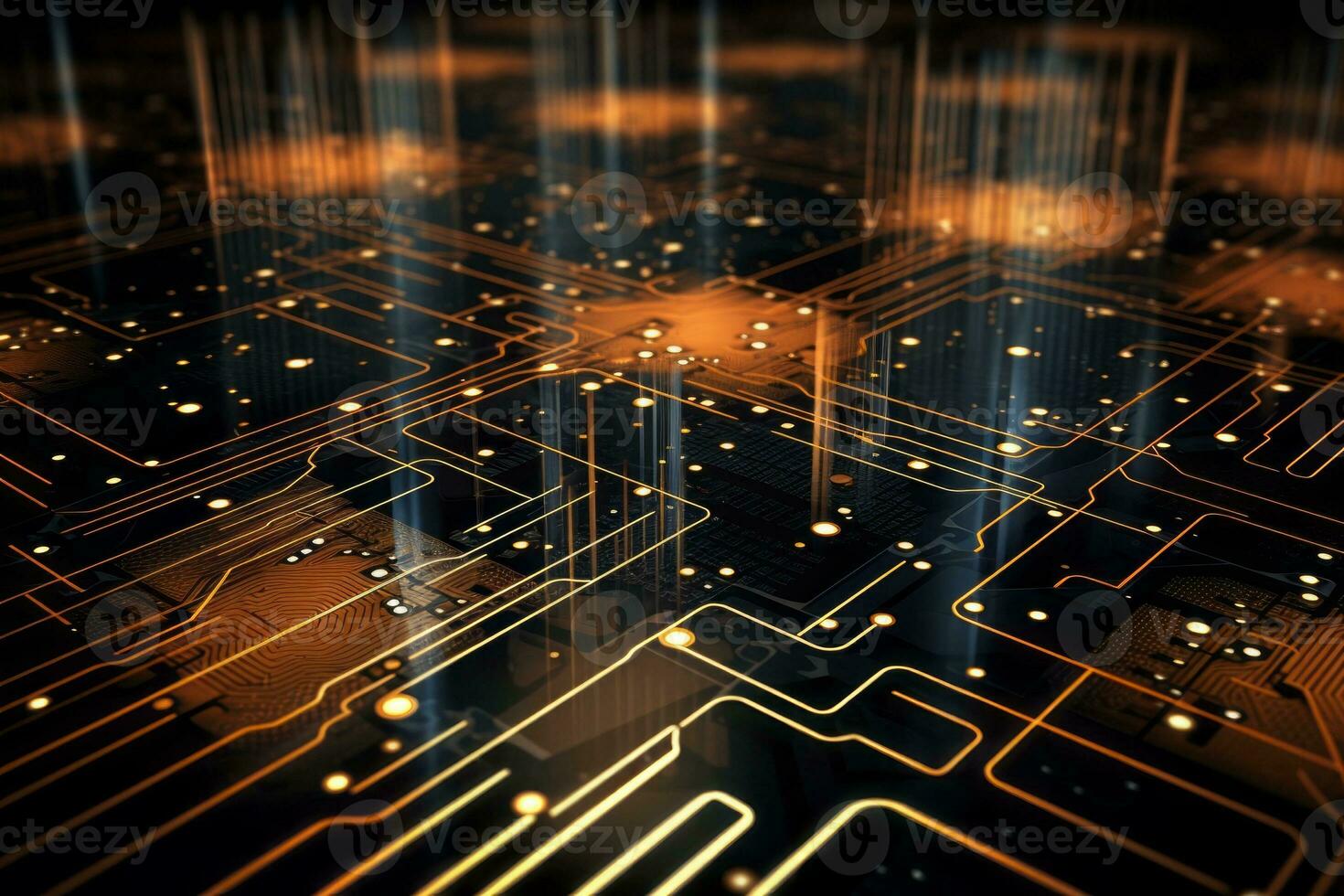 Futuristic Digital Circuitry. Generative AI photo