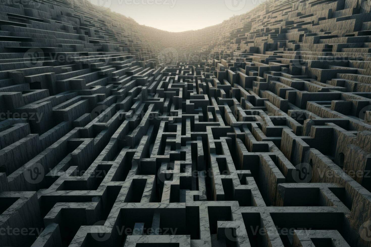 Depressive Maze Complexity. Generative AI photo