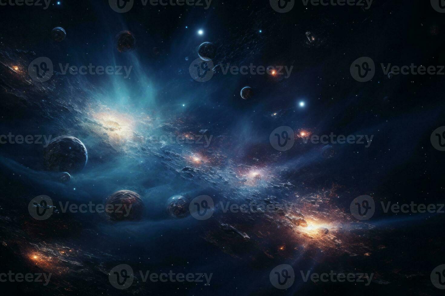 Celestial 3D Cosmic Cosmos. Generative AI photo