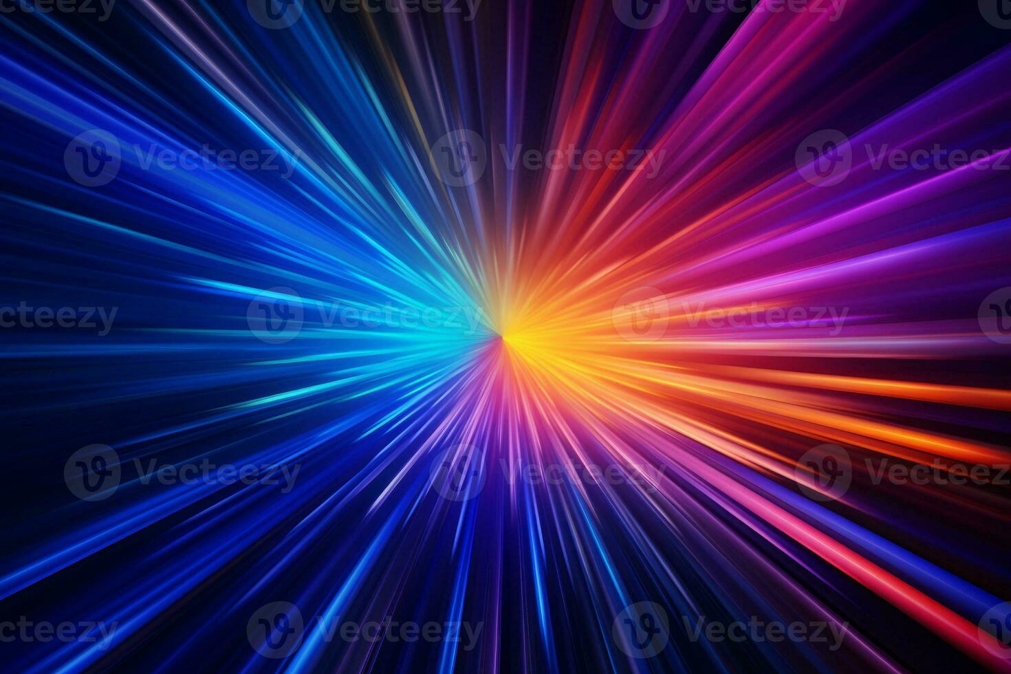 Energetic 3D Radiating Burst Background. Generative AI photo