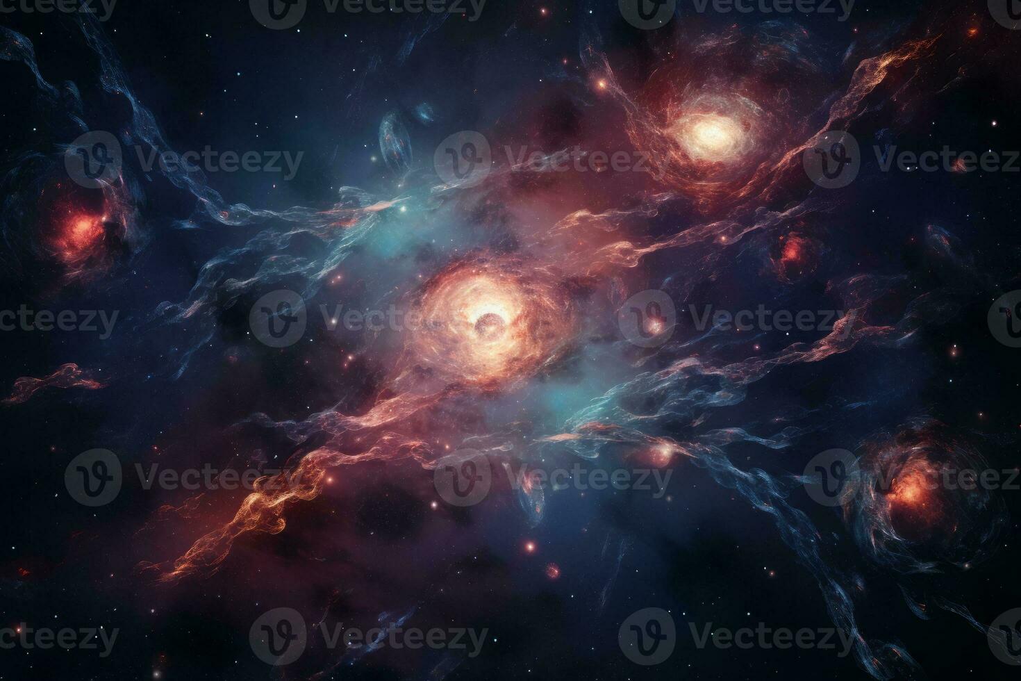 Ethereal 3D Galactic Cosmos. Generative AI photo
