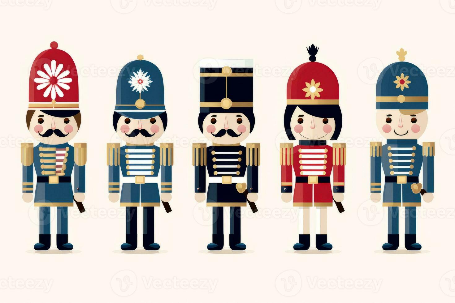 Nutcracker clip art in traditional soldier. Generative AI 31580568
