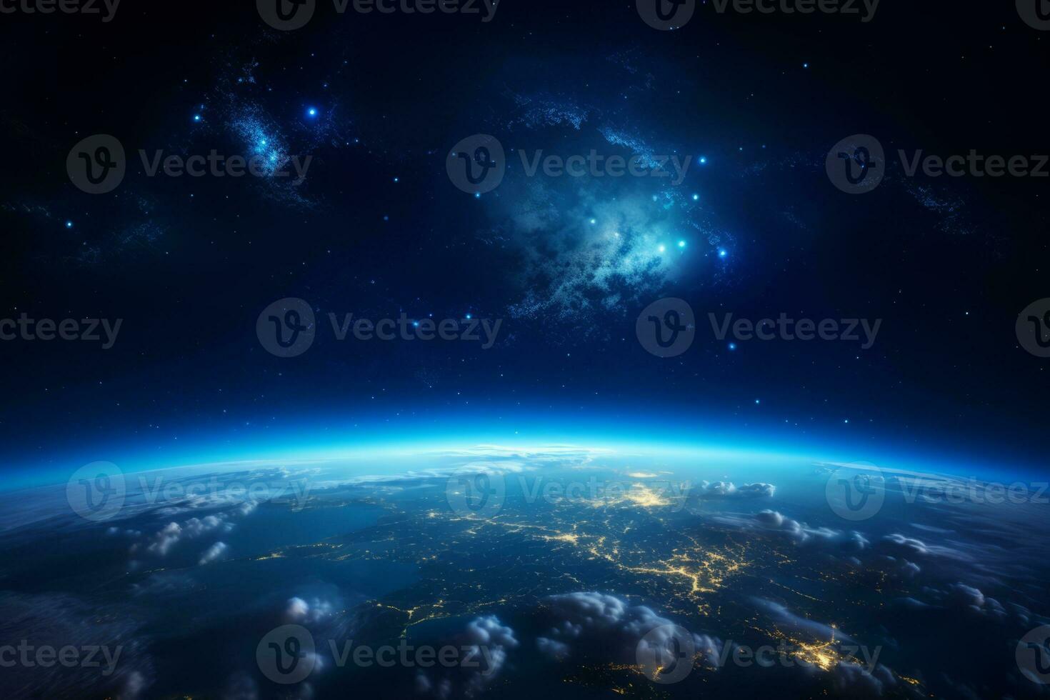 A breathtaking shot of the Earth from space. Generative AI photo