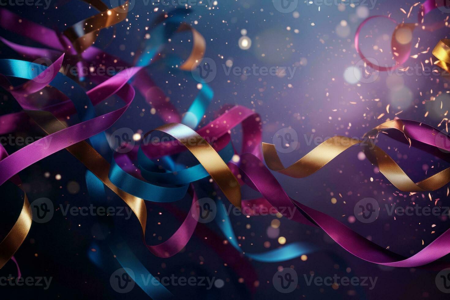 Abstract background with swirling ribbons. Generative AI photo