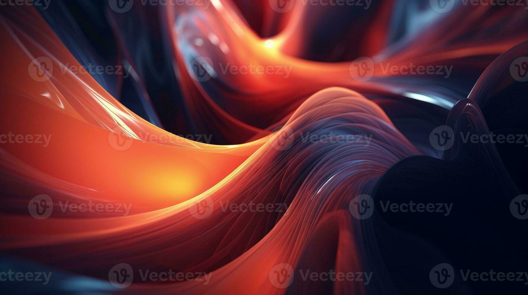 Abstract shapes and lines morphing. Generative AI photo