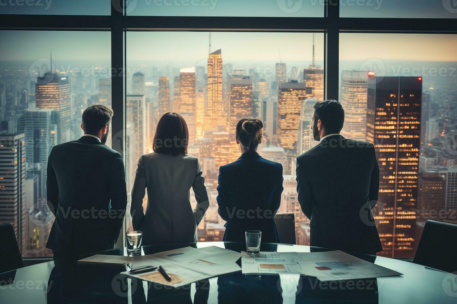 business team planning a strategy. Generative AI 31581285 Stock Photo