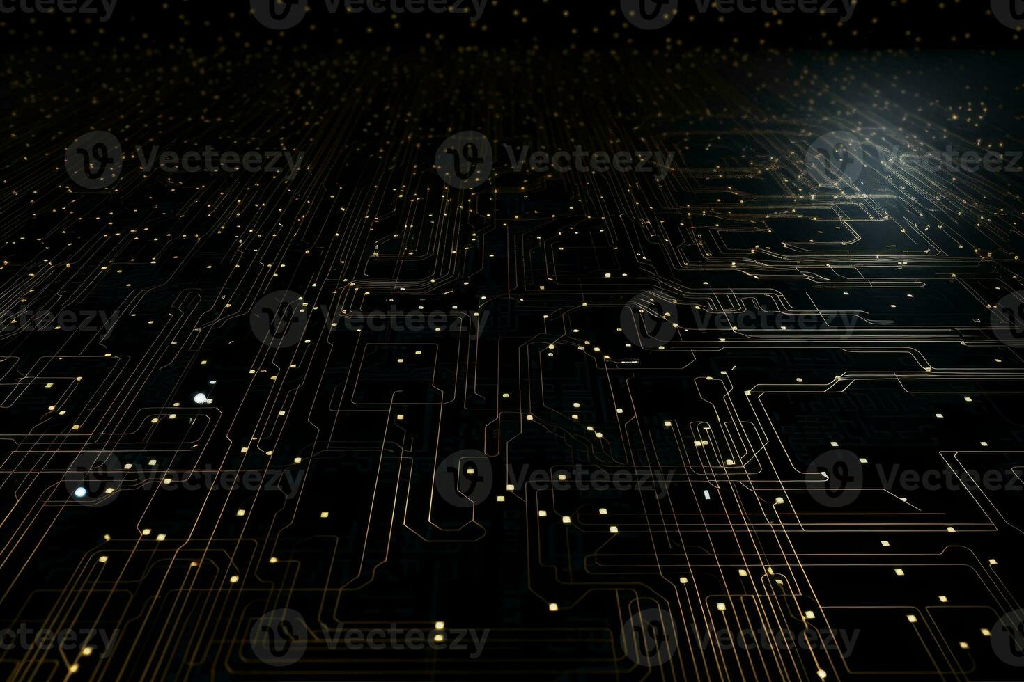 Binary code and circuitry pattern. Generative AI photo