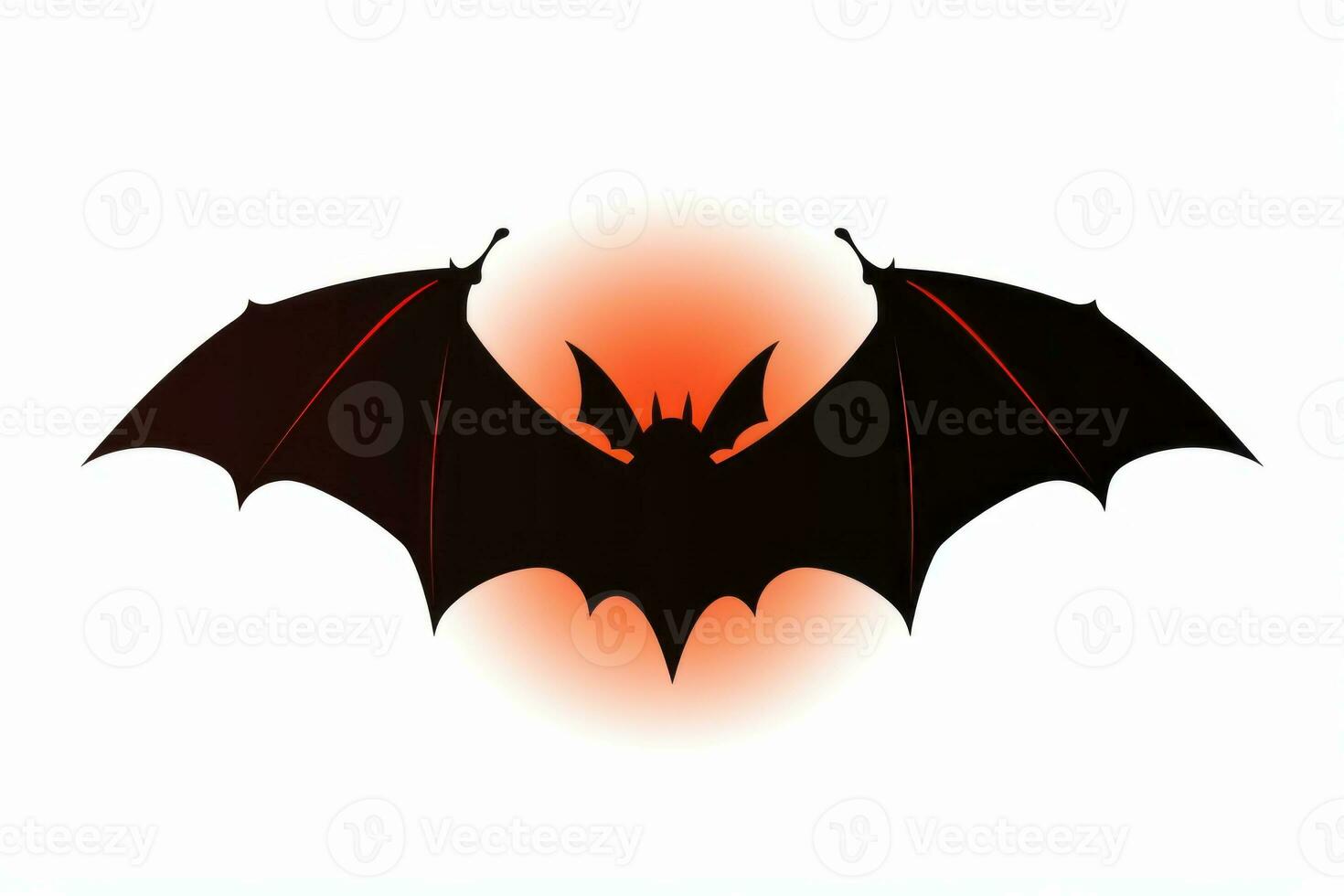 Bat in flight against a white background. Generative AI photo