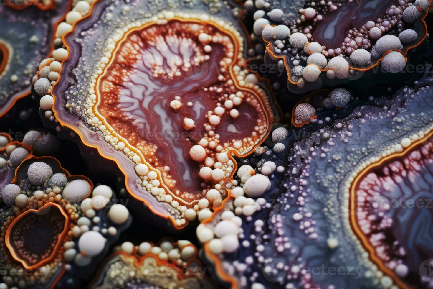 Various colorful rocks in close up. Generative AI photo