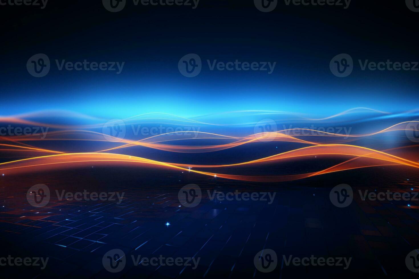 Dynamic tech background with glowing lines. Generative AI photo
