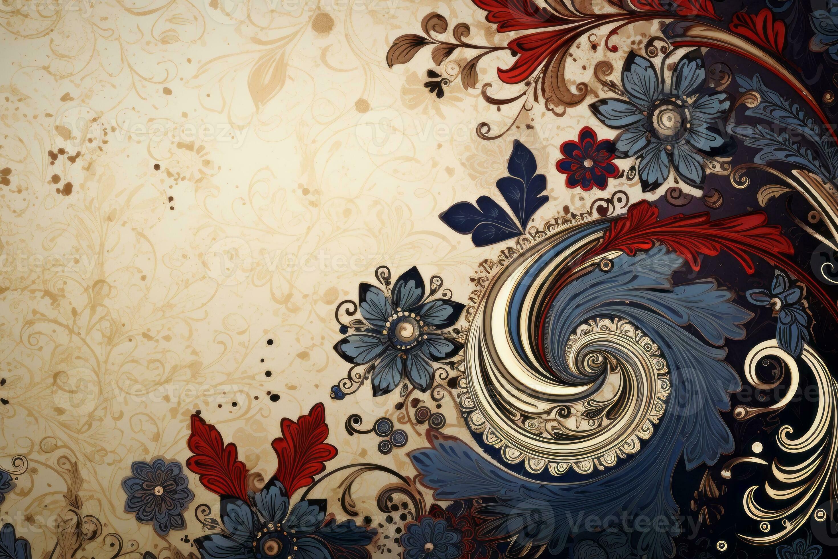 Elegant and ornate wallpaper background. Generative AI 31581935 Stock