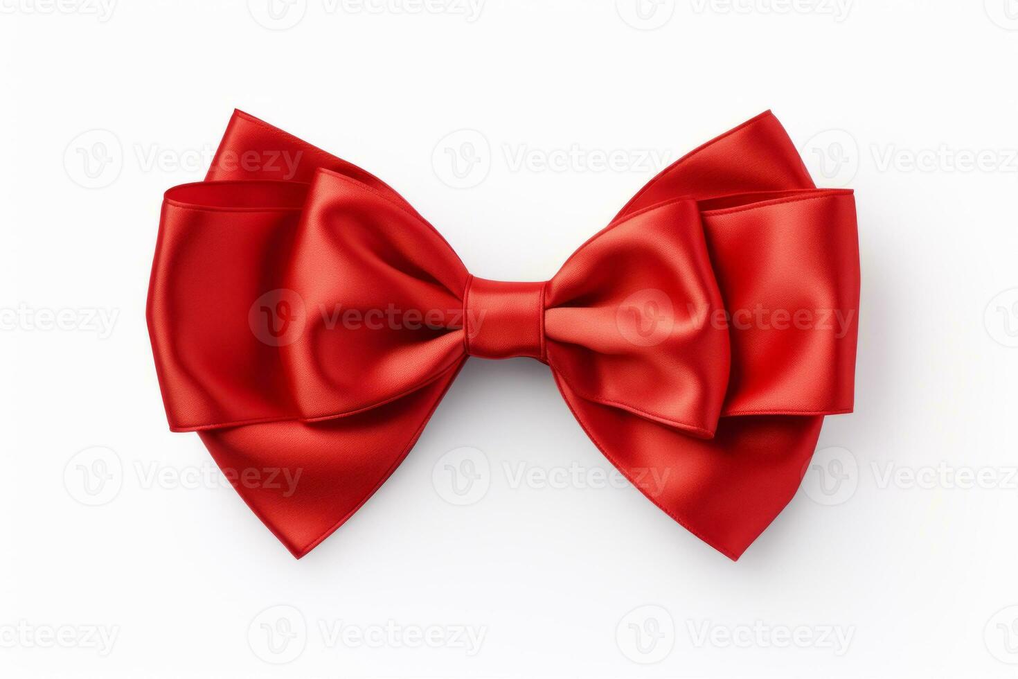 Red bow on a white background. Generative AI photo