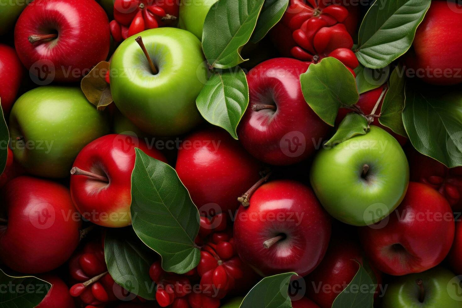 Red and green apple, evoking the traditional colors of the season.. Generative AI photo